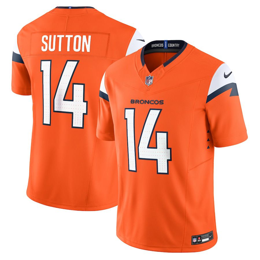 Men Denver Broncos #14 Courtland Sutton Nike Orange Vapor F.U.S.E. Limited NFL Jersey